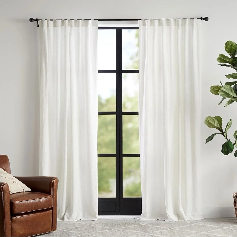 NWT Pottery Barn 100% linen Blackout Curtain Ivory